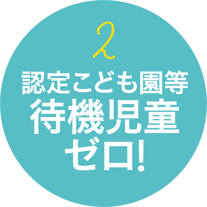 認定こども園等待機児童ゼロ! 